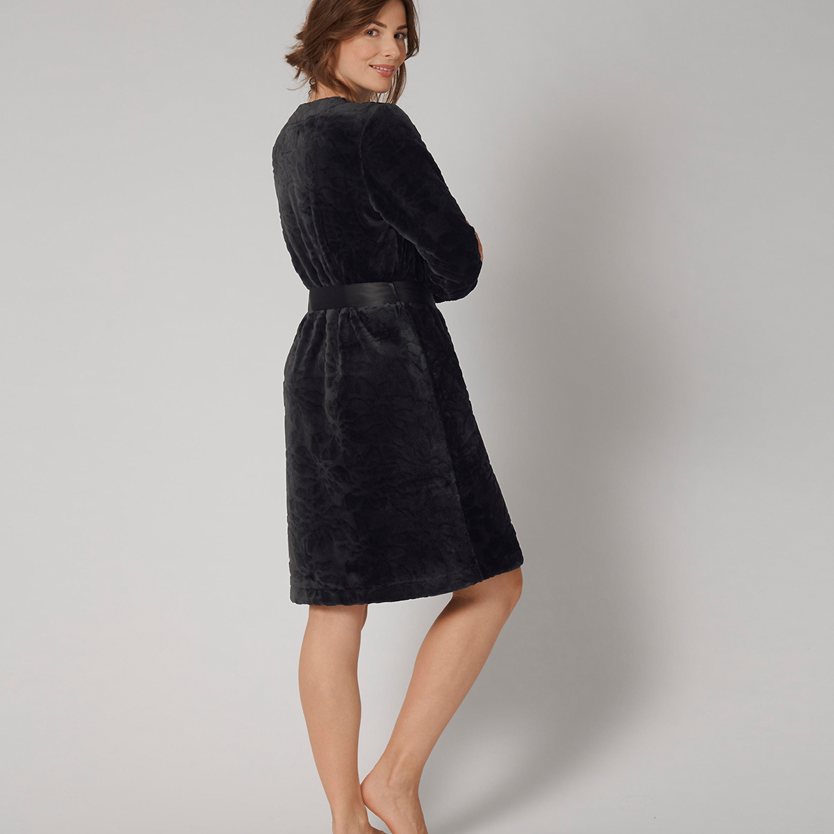 Triumph Robes Cozy morgenkåbe, sort