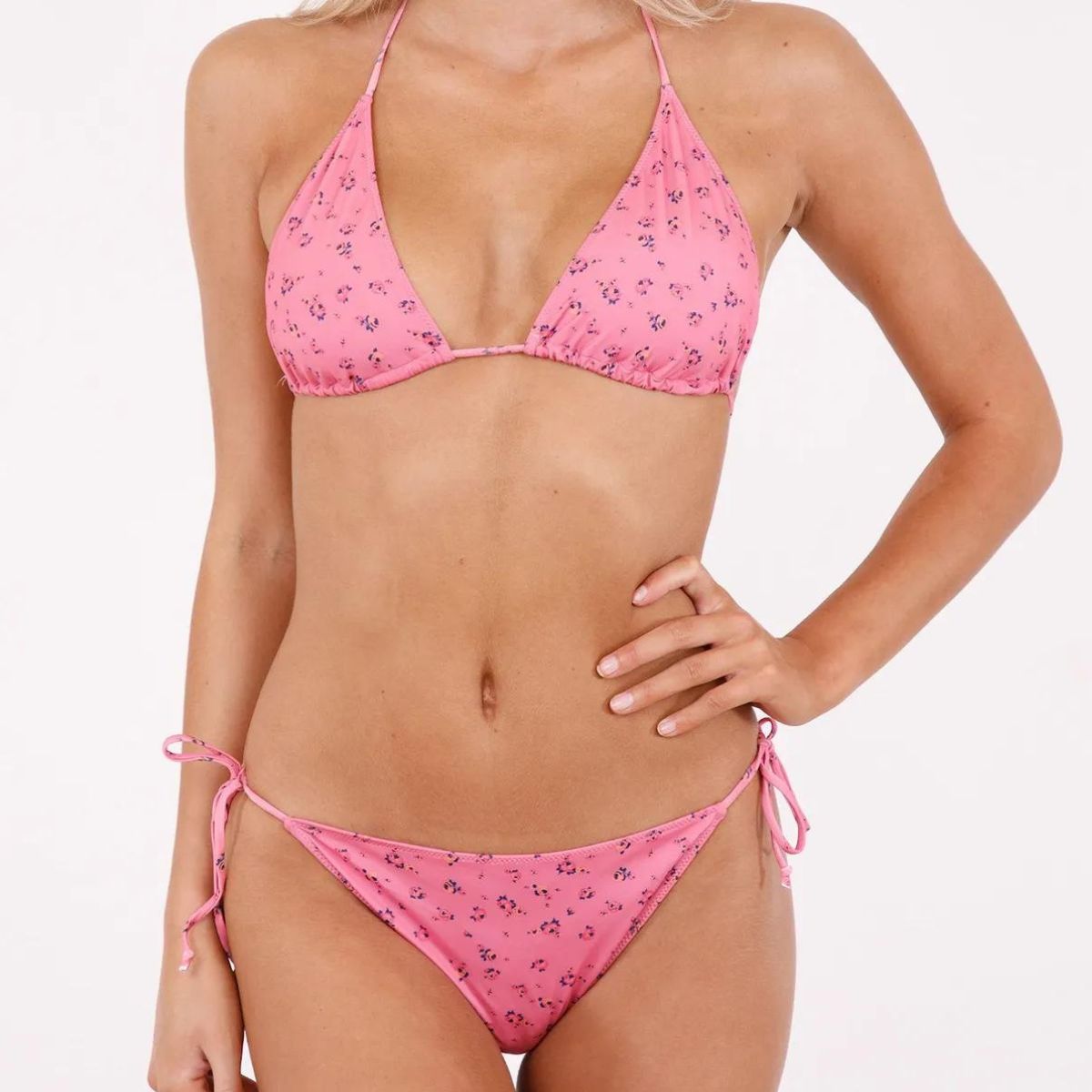 Neo Noir Skin Ocean Floral bikini top, lyserød