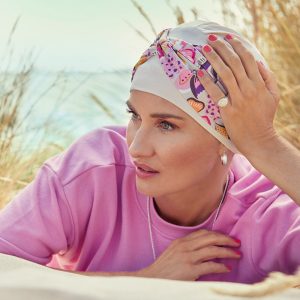 HocShakti Turban, Beige m. Print - Udgår