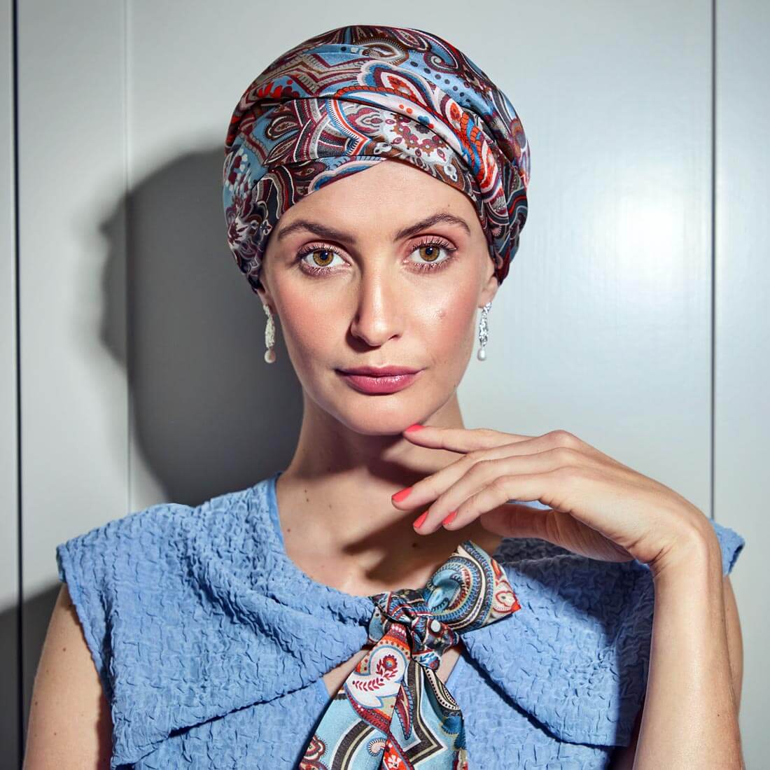 HocMilena Silke Turban, Royal Paisley - Blue