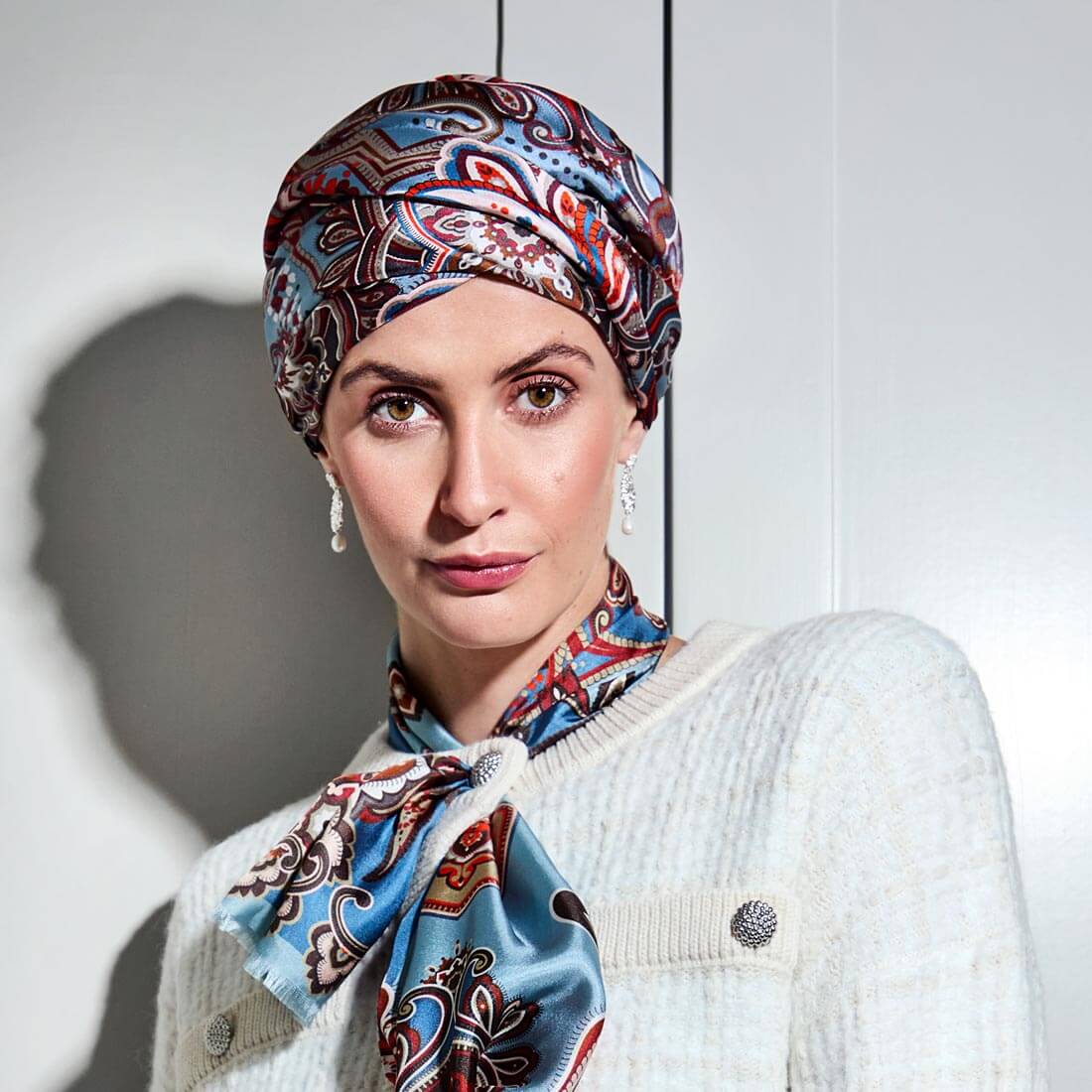 HocMilena Silke Turban, Royal Paisley - Blue
