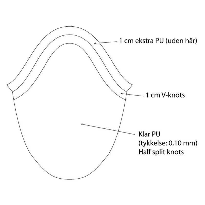 Toupe med foliebund - fv. 4ASH