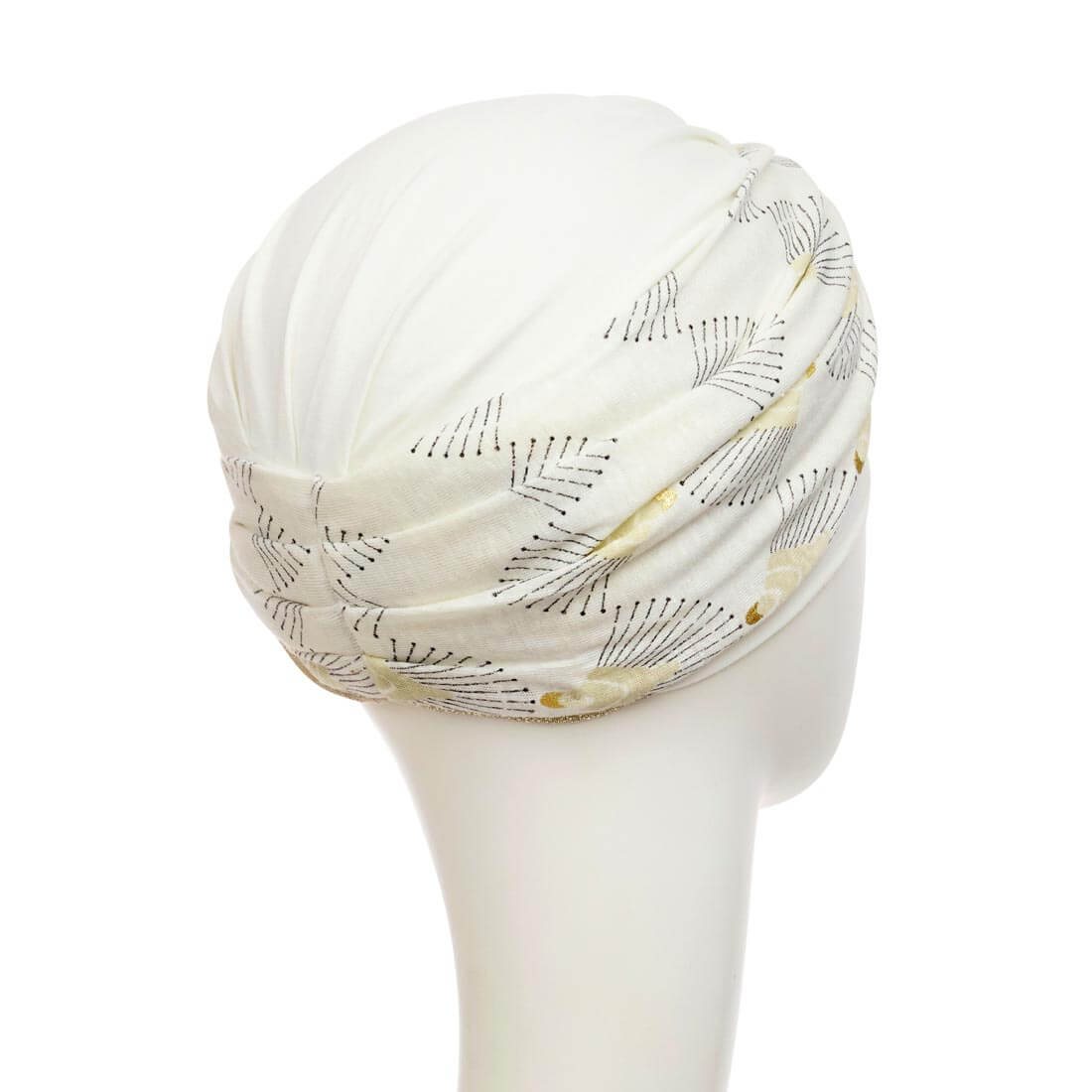 HocShakti Turban, Ivory w/Peacock