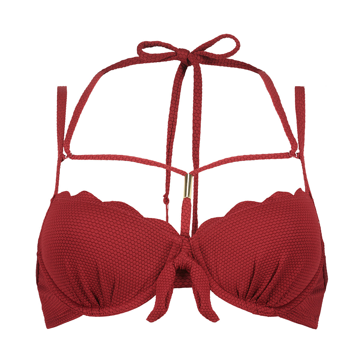 Hunkemöller Scallop Rio bikini top med bøjle, rød