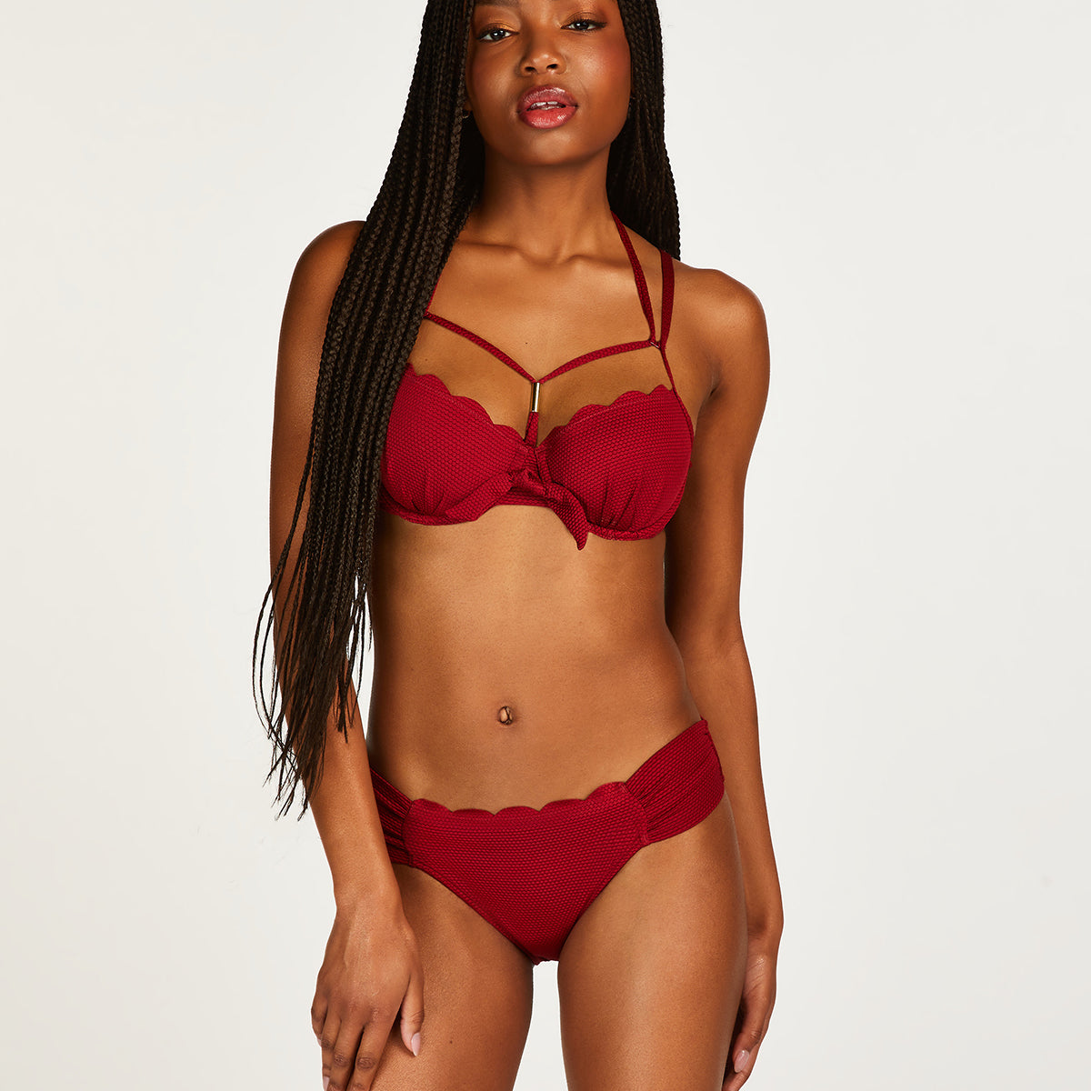 Hunkemöller Scallop Rio bikini top med bøjle, rød