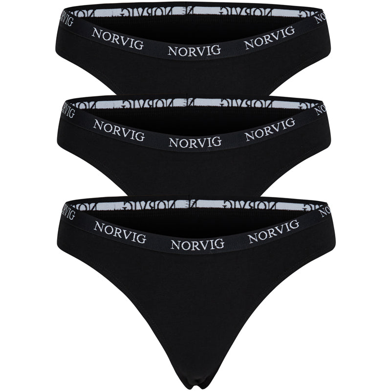 Norvig 3-Pack g-streng, sort