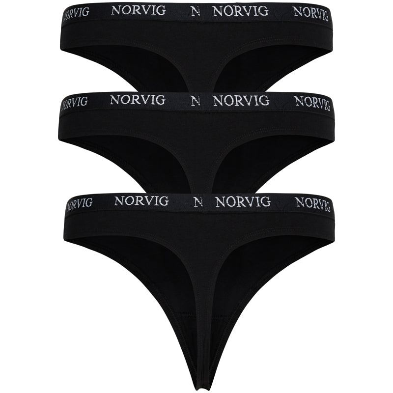 Norvig 3-Pack g-streng, sort