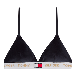 Tommy Hilfiger Padded Triangle Velour BH, blå