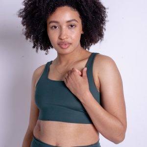 Girlfriend Collective Tommy Square Neck sports BH, grøn