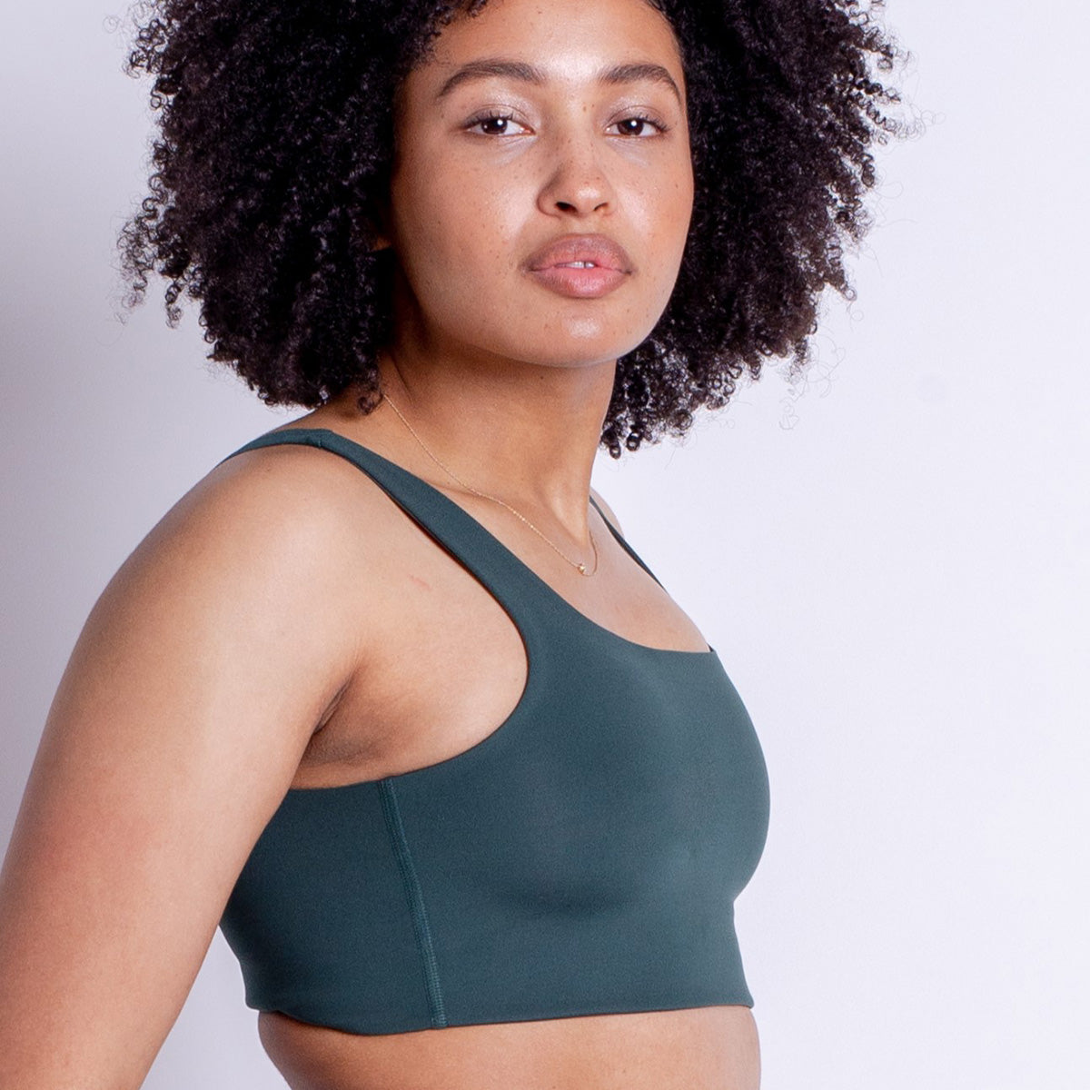 Girlfriend Collective Tommy Square Neck sports BH, grøn