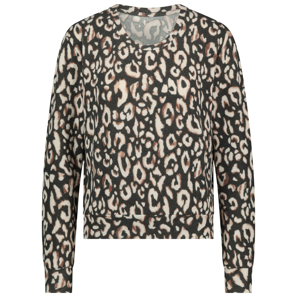 Hunkemöller Brushed Jersey Leopard bluse, sort