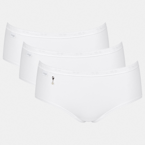 Sloggi Basic H Pearl 3-pack midi trusse, hvid Hot på udsalg