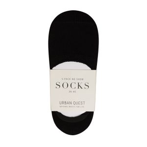 Urban Quest 5-Pack Women Bamboo No Show strømper, sort