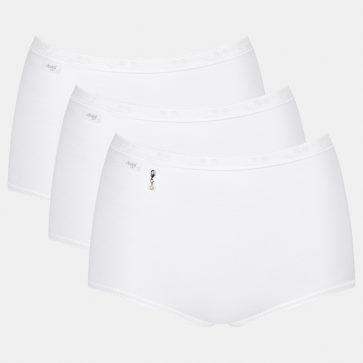 Sloggi Basic H Pearl 3-pack maxi trusse, hvid Rabat