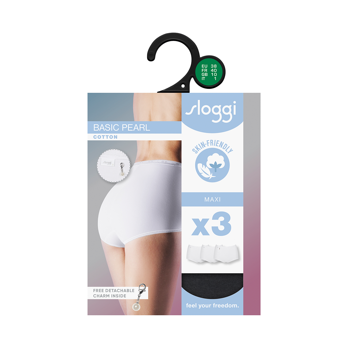 Sloggi Basic H Pearl 3-pack maxi trusse, hvid Rabat