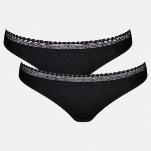 Sloggi GO Ribbed brazilian trusse, sort