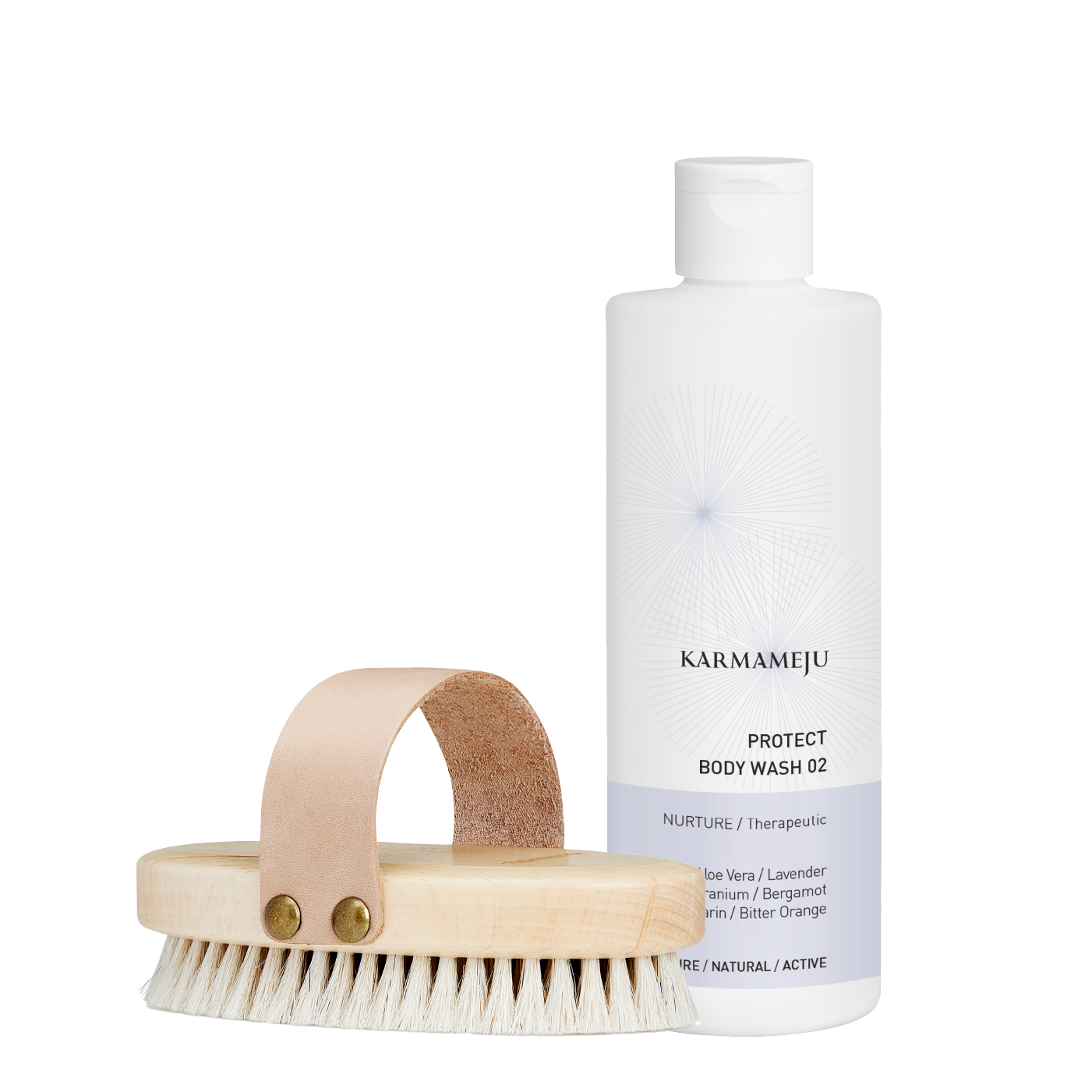 BUFF tørbørste + PROTECT body wash