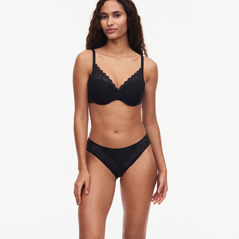 Chantelle EasyFeel Floral Touch BH med bøjle, sort