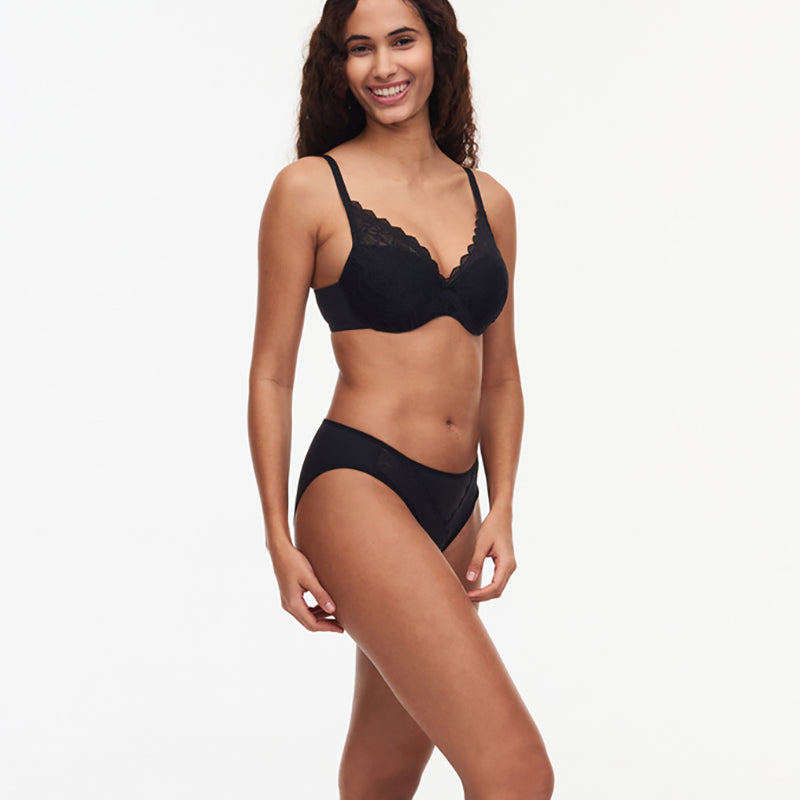 Chantelle EasyFeel Floral Touch BH med bøjle, sort