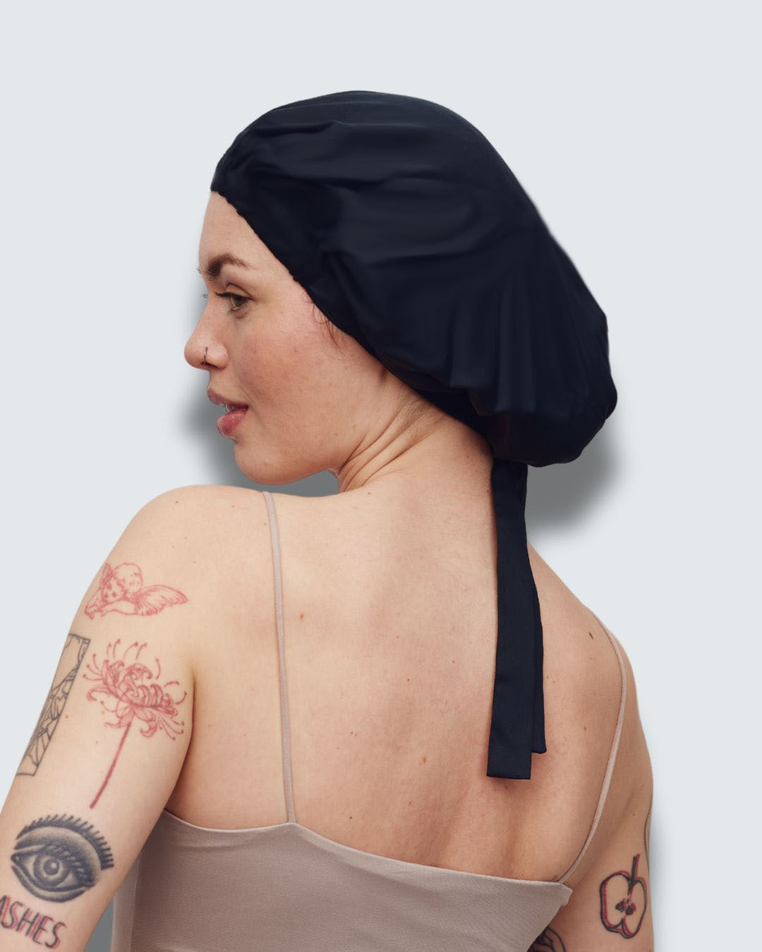 Bamboo Hair Bonnet, Jet Black Online nu