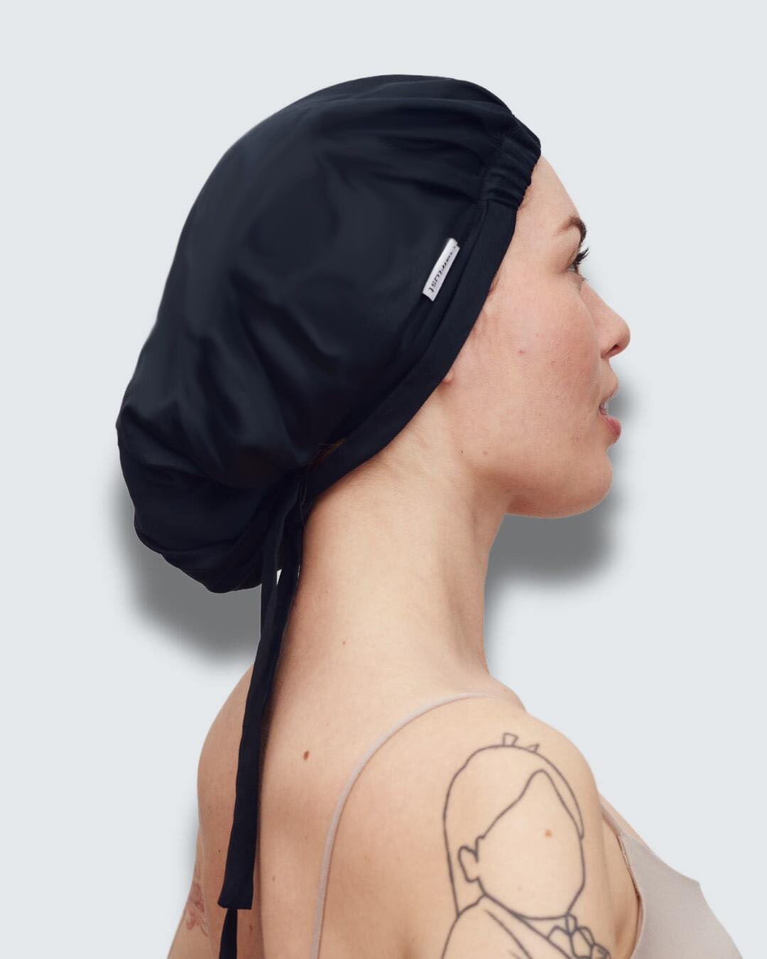 Bamboo Hair Bonnet, Jet Black Online nu