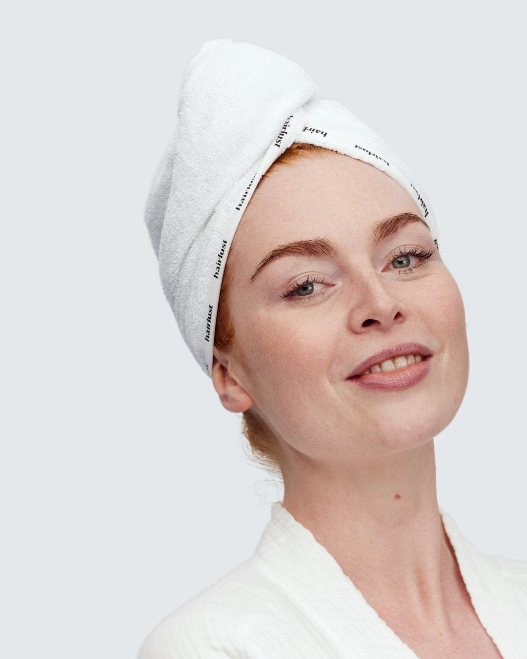 Bamboo Hair Towel Wrap, White
