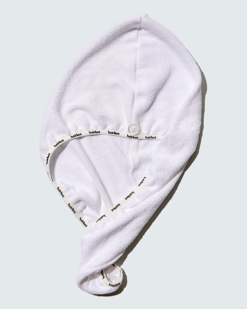 Bamboo Hair Towel Wrap, White