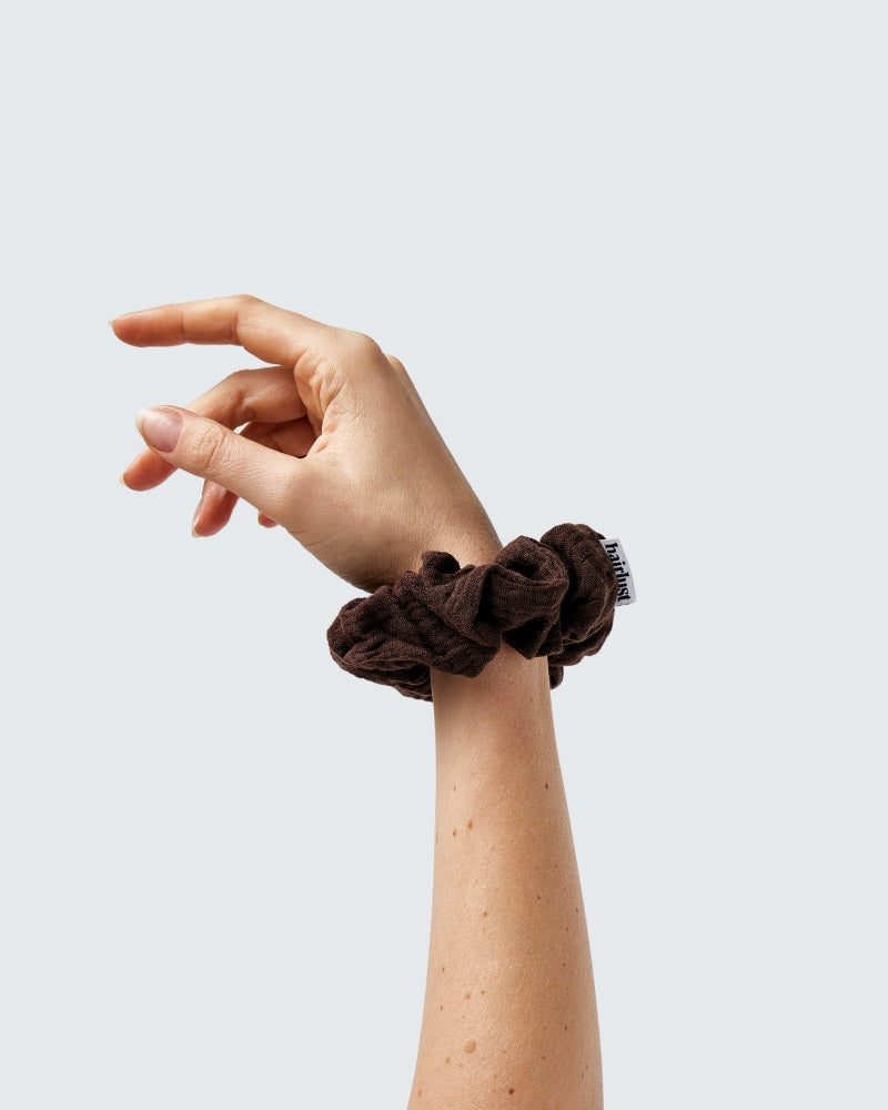 Cotton Scrunchies, Medium, 3-Pack, Coffee