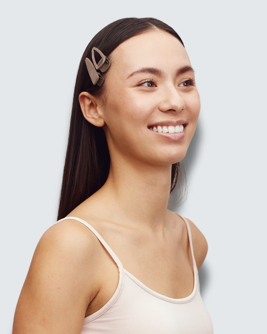 No-Slip Hair Clips, 6-Pack, Coffee
