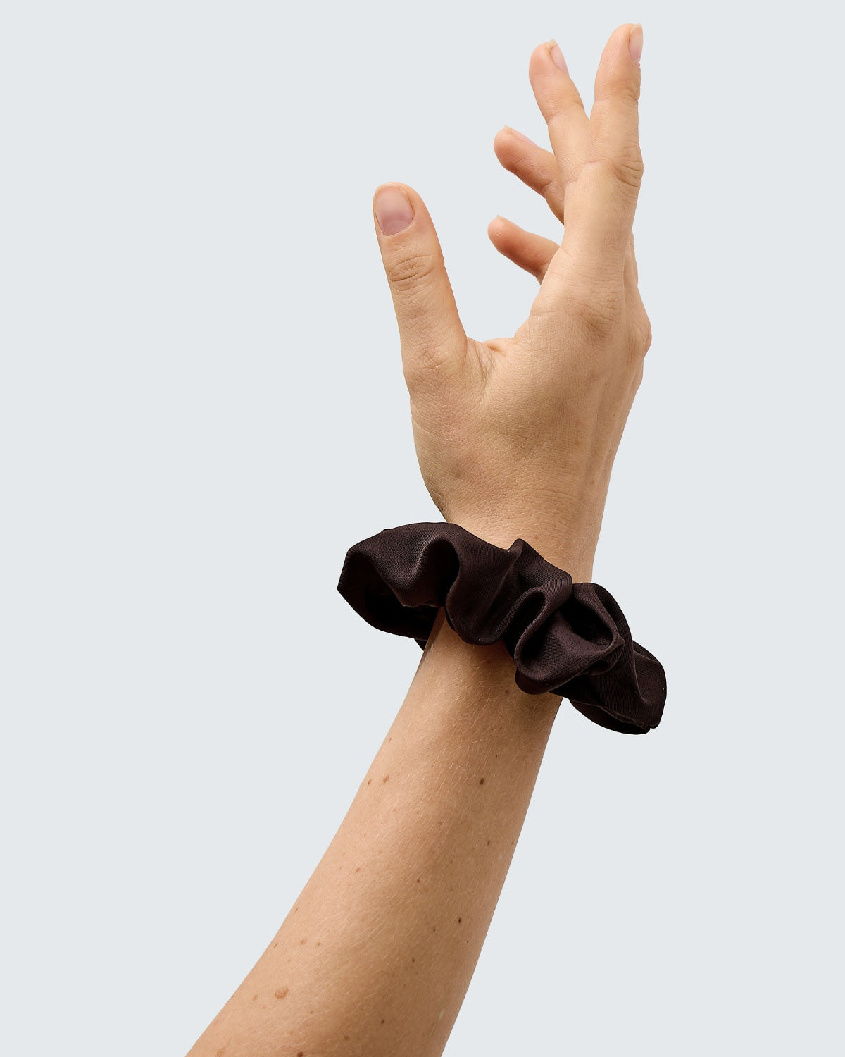 Satin Silk Scrunchies, Medium, 3-Pack, Coffee