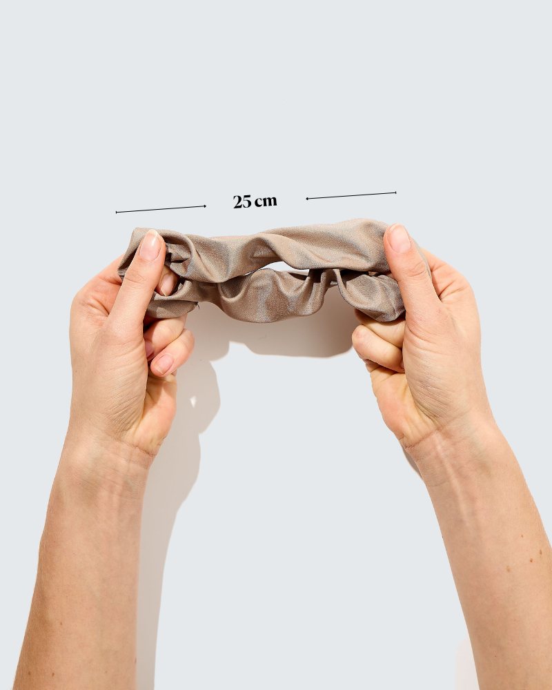 Satin Silk Scrunchies, Medium, 3-Pack, Coffee