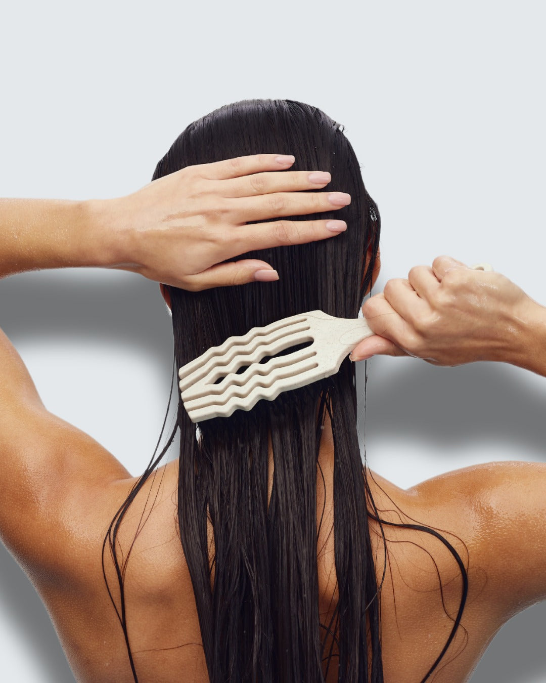 Curved Flex Detangler, White