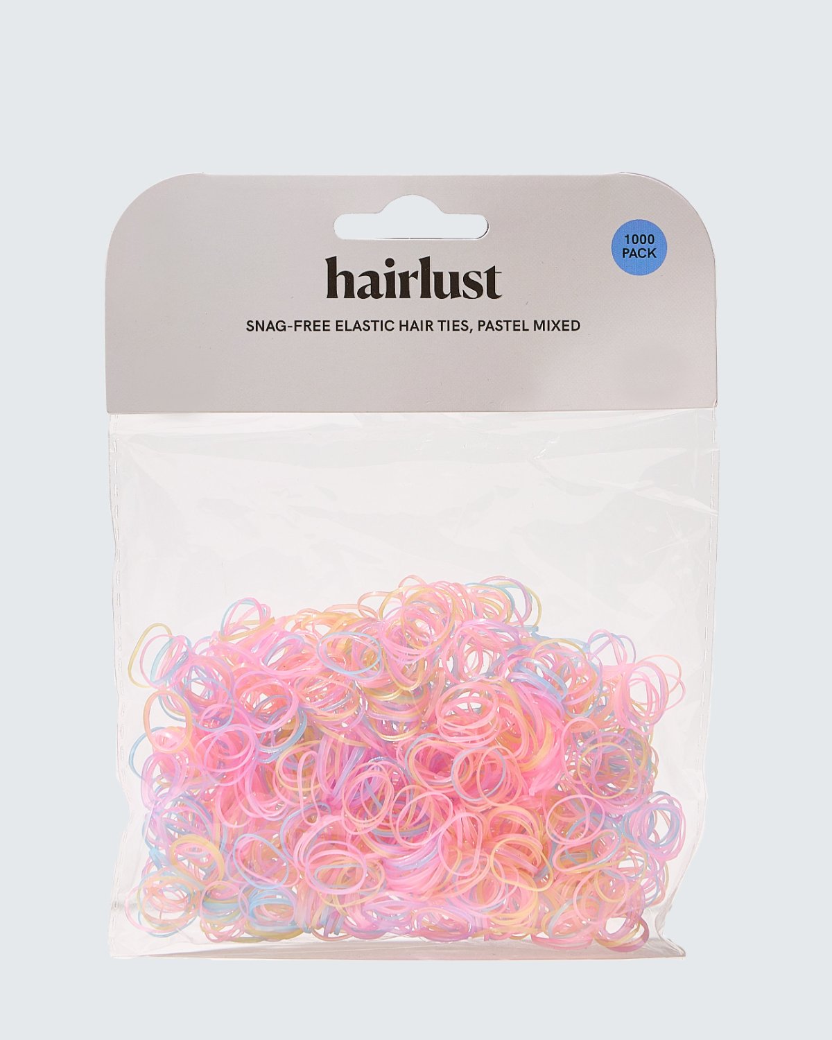 Snag-Free Elastic Hair Ties, 1000-Pack, Pastel