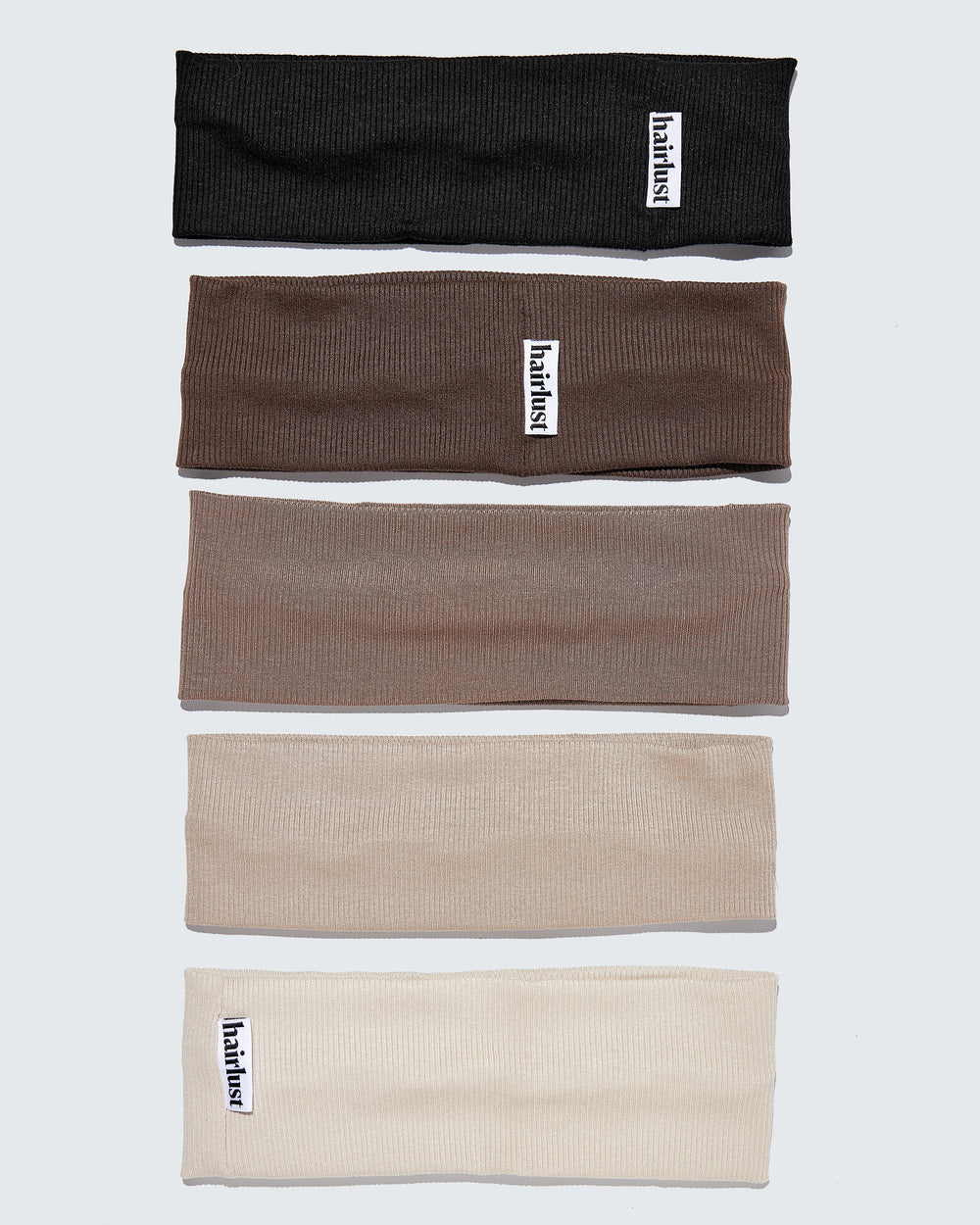 Wide Jersey Headbands, 5-Pack, Coffee på udsalg