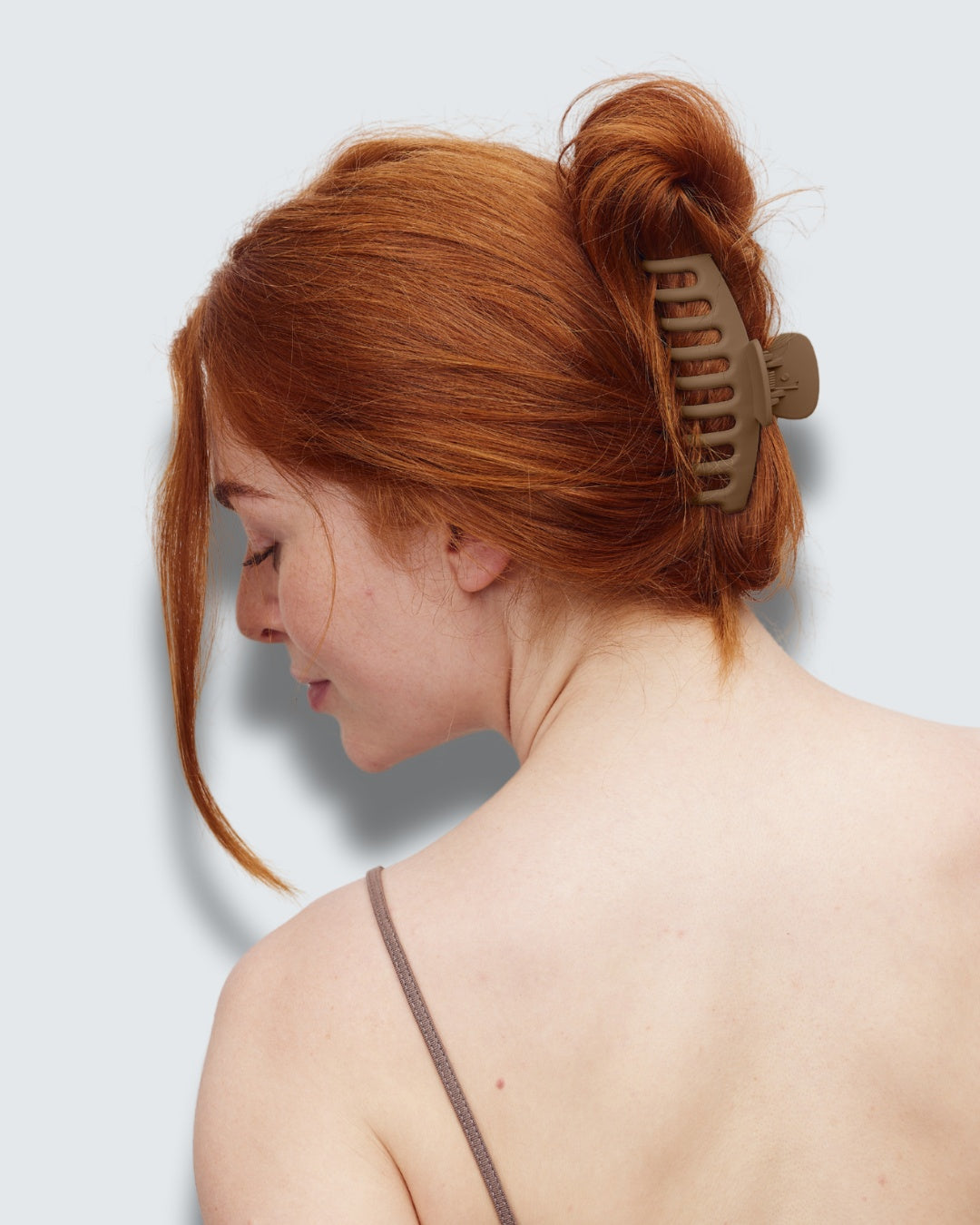 Medium Claw Hair Clips, 3-Pack, Coffee