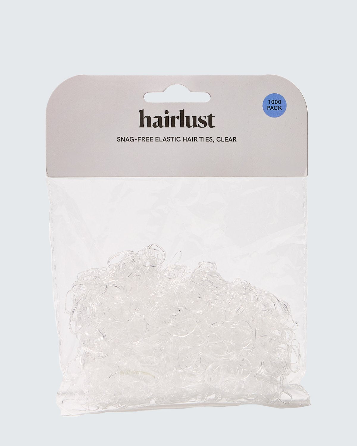 Snag-Free Elastic Hair Ties, 1000-Pack, Clear
