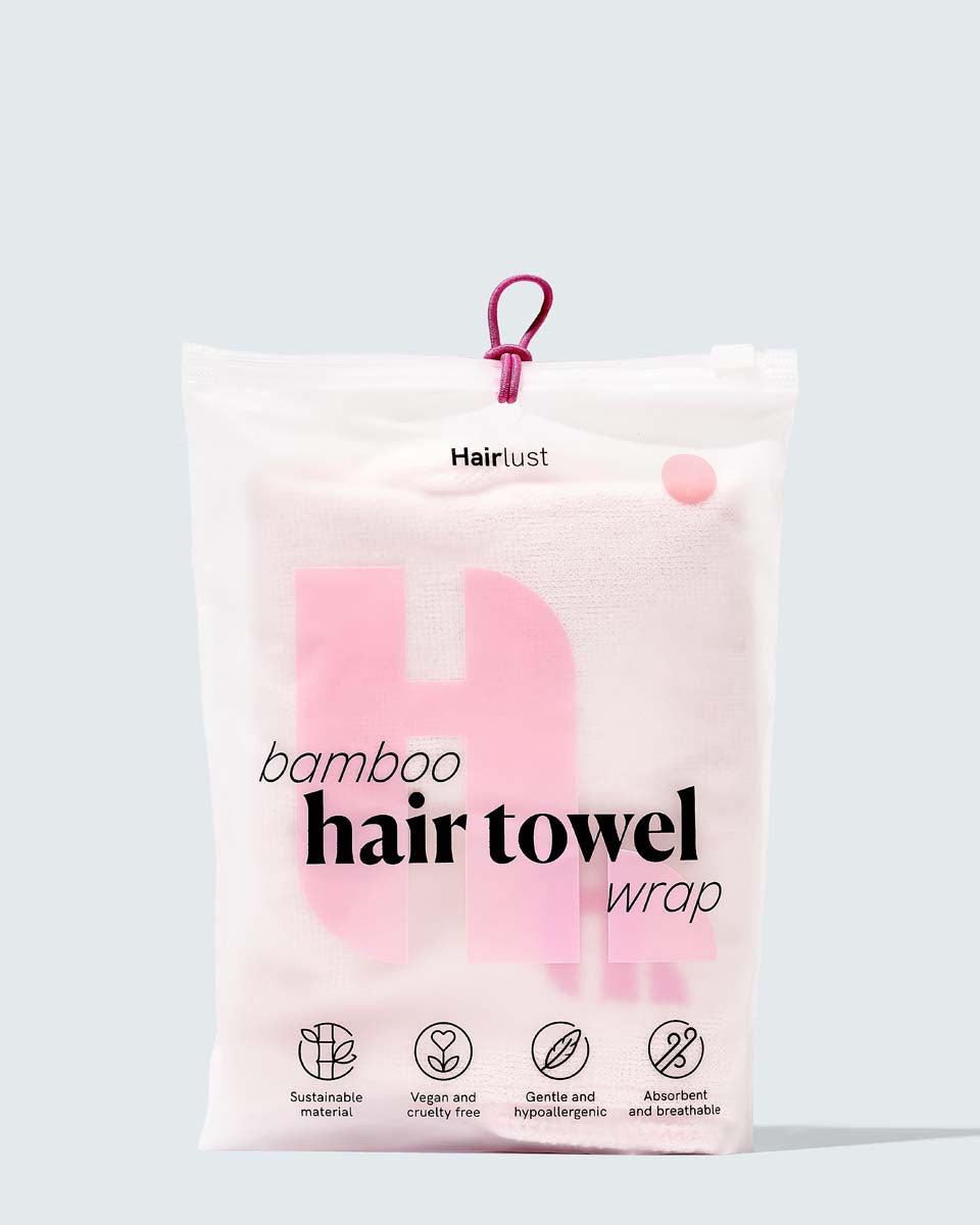 Bamboo Hair Towel Wrap, Pink på udsalg