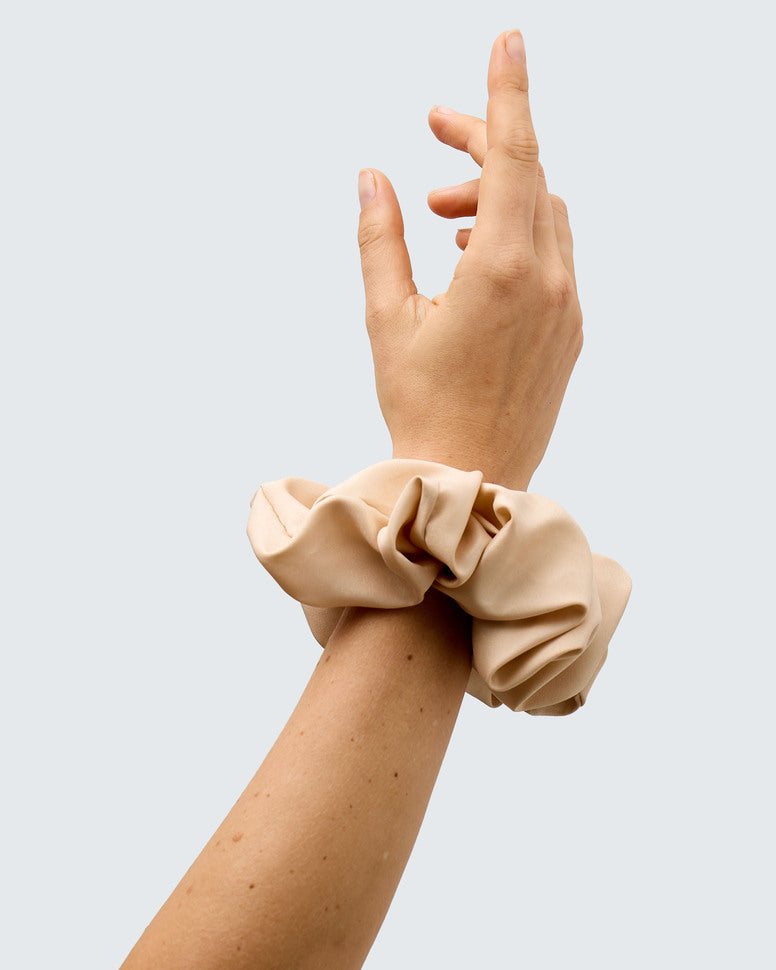 Satin Silk Scrunchies, XXL, 3-Pack, Coffee