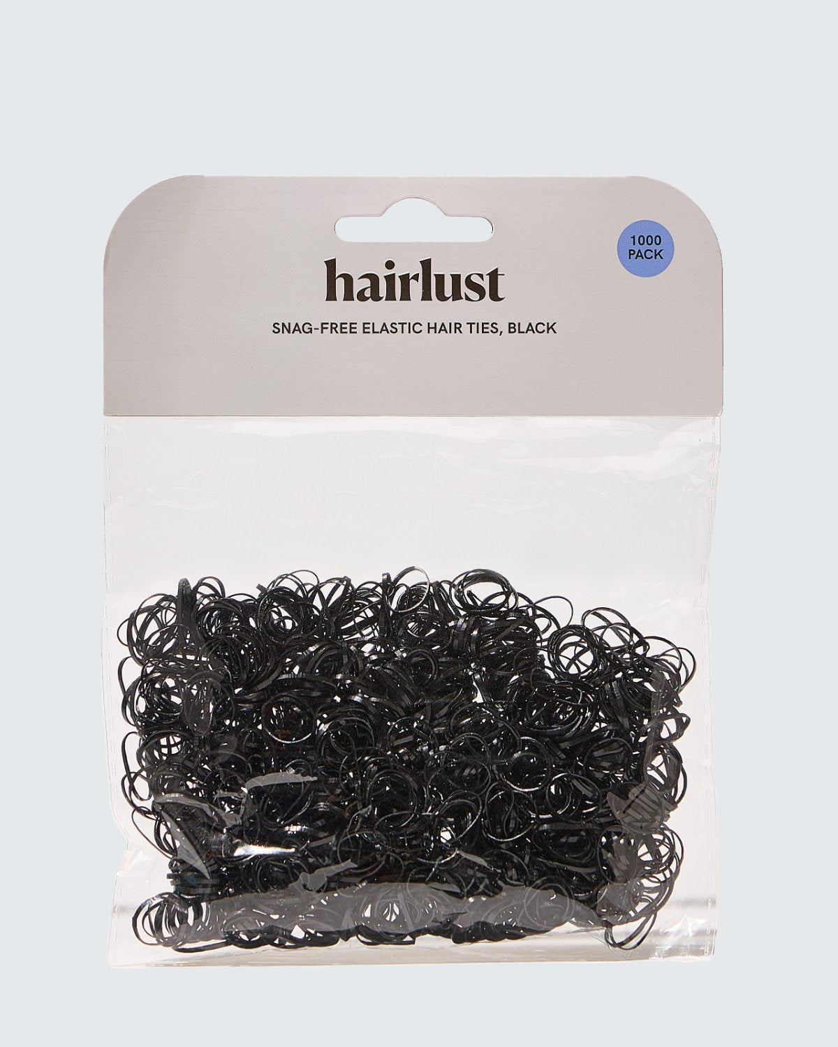 Snag-Free Elastic Hair Ties, 1000-Pack, Black