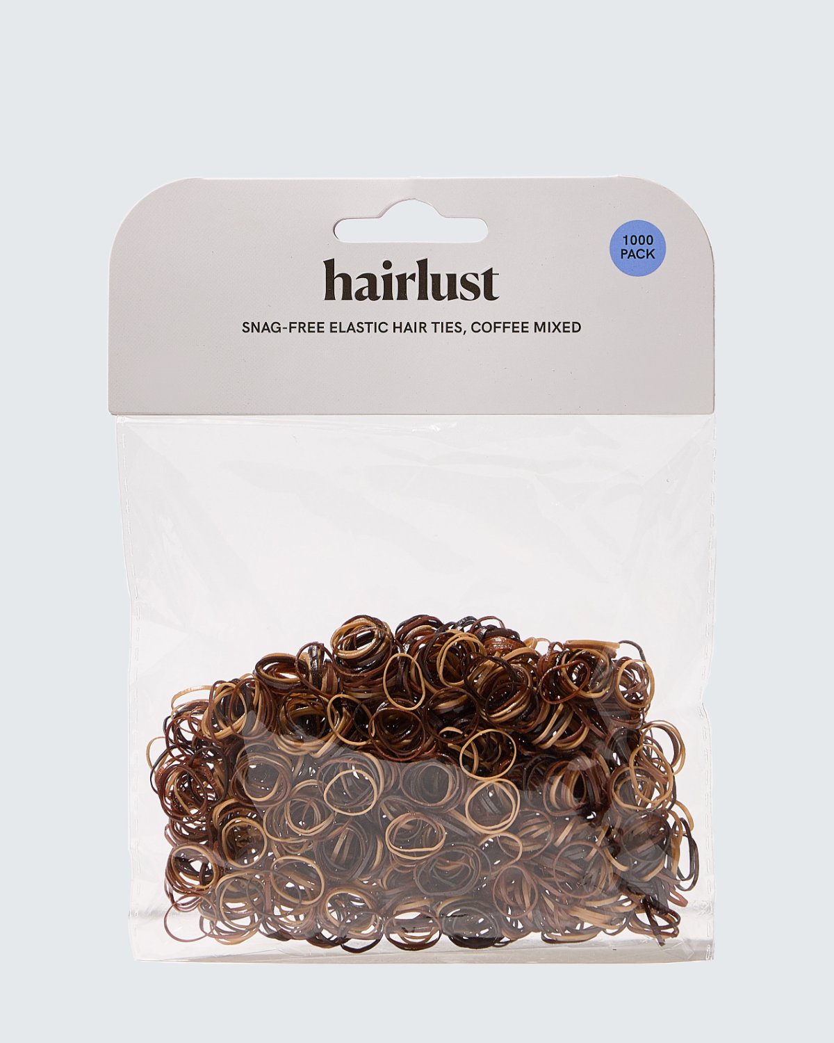 Snag-Free Elastic Hair Ties, 1000-Pack, Coffee