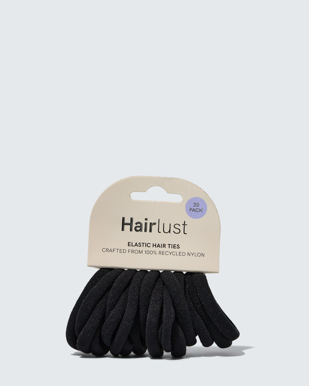 Elastic Hair Ties, 20-Pack, Black