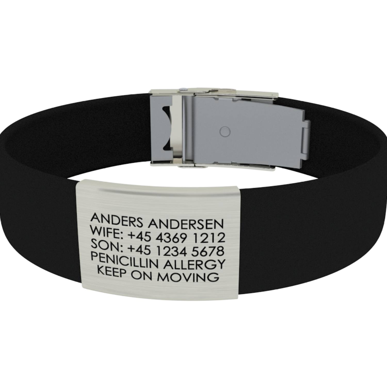 Armbånd med astma/allergi information (flere farver) Rabat
