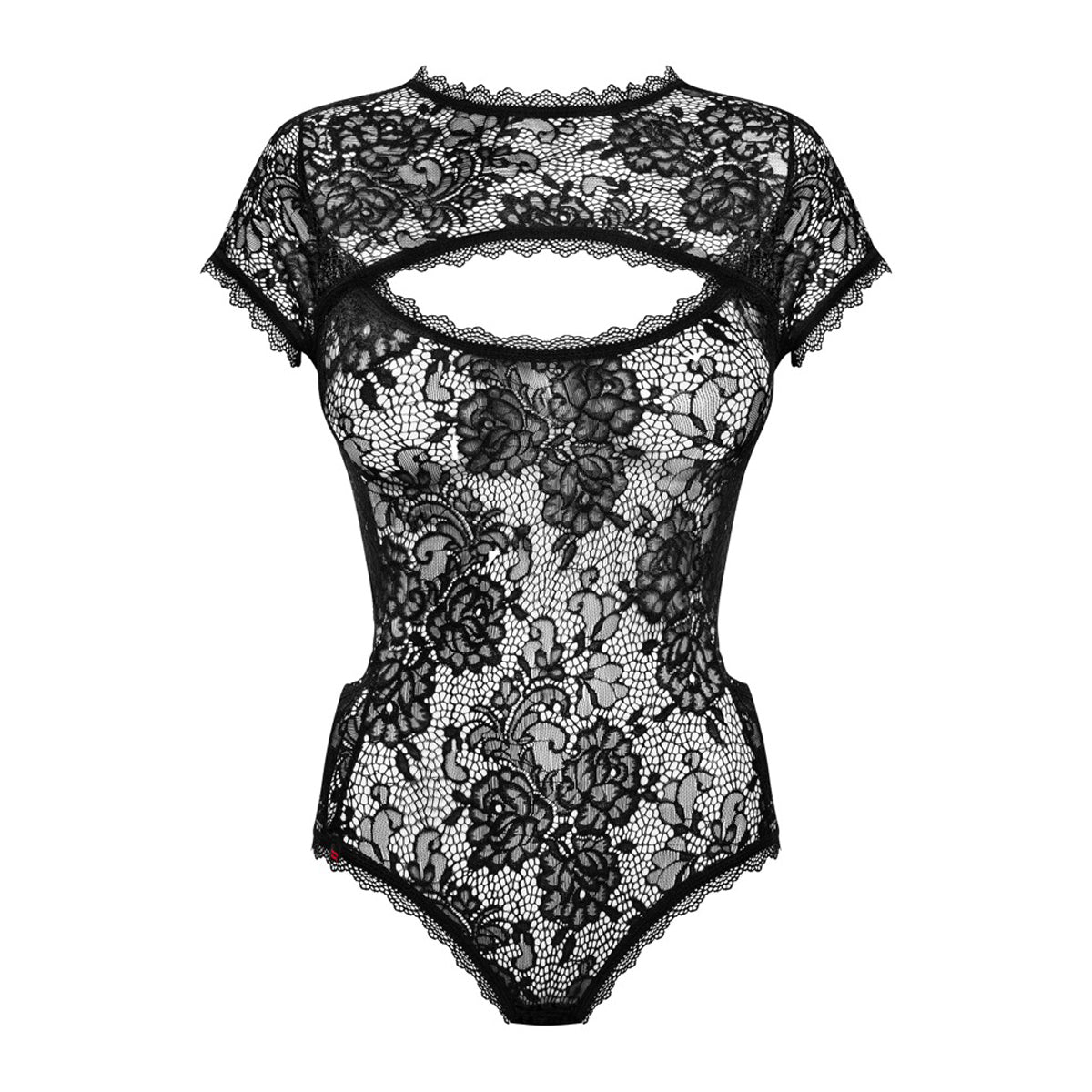 Obsessive Peonesia Teddy bodystocking, sort
